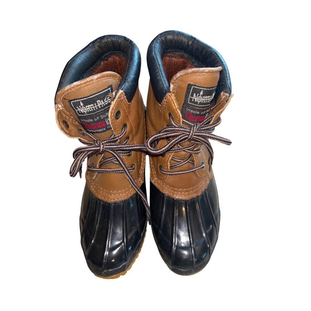North Pass Mens Duck Boots Brown Navy Blue Insulated Thermolite Steel Shank 8